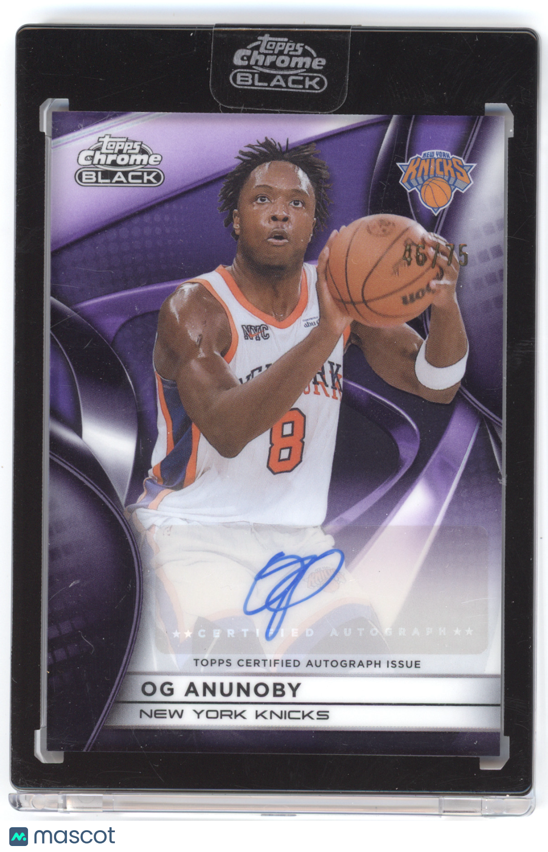 2025 Topps Chrome Black Autograph OG Anunoby #AU-OA Purple 46/75
