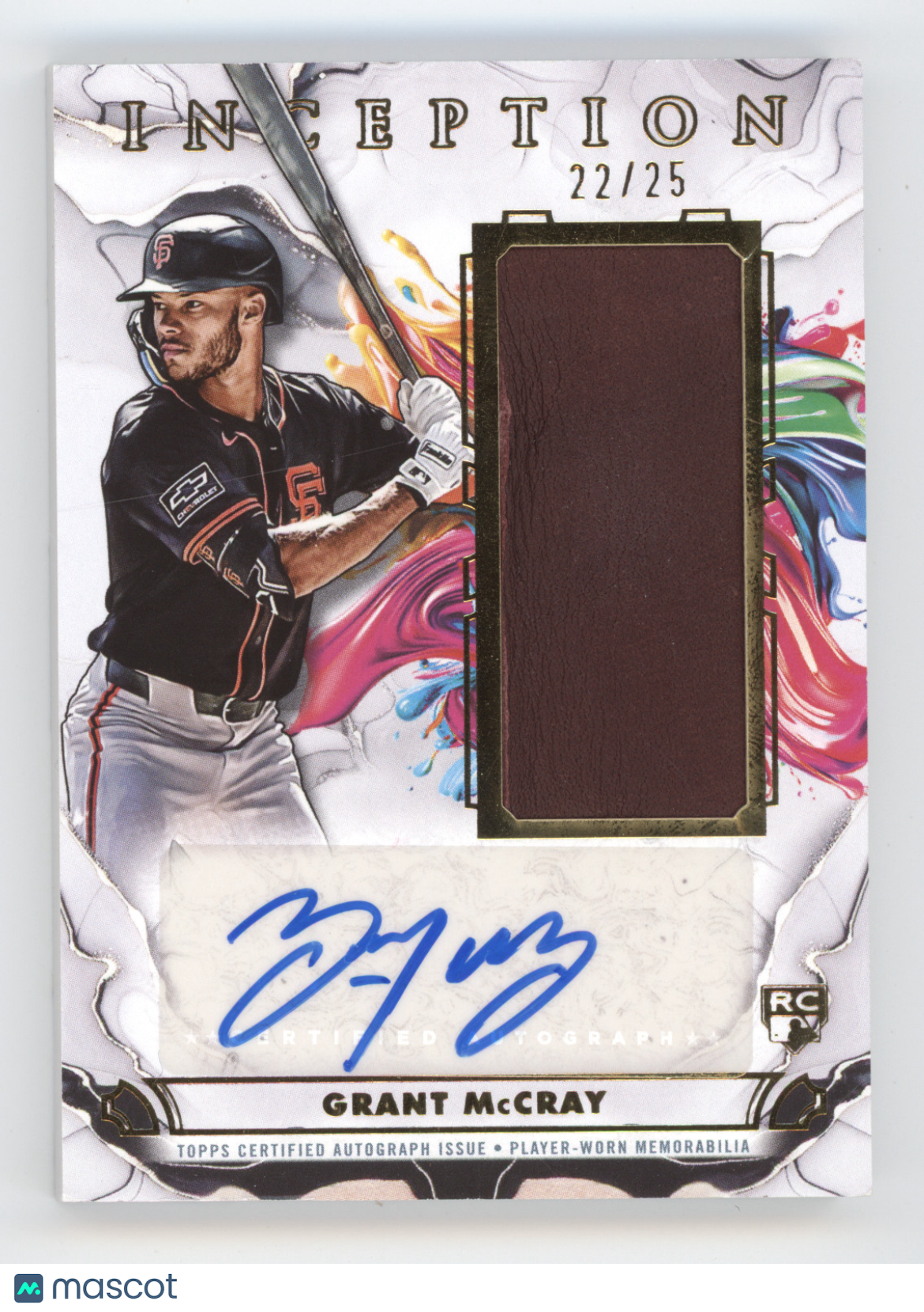 2025 Topps Inception Grant McCray #IAGR-GM Autograph Glove Relic RC 22/25