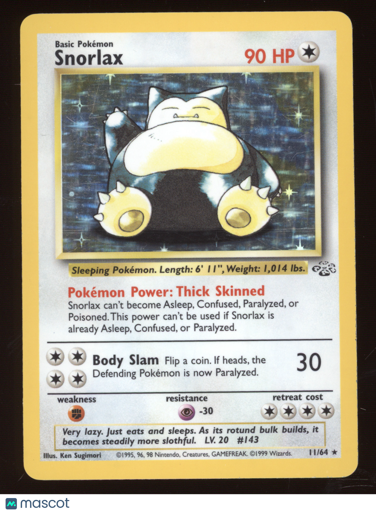 1999 Jungle Snorlax Holo Rare #11/64