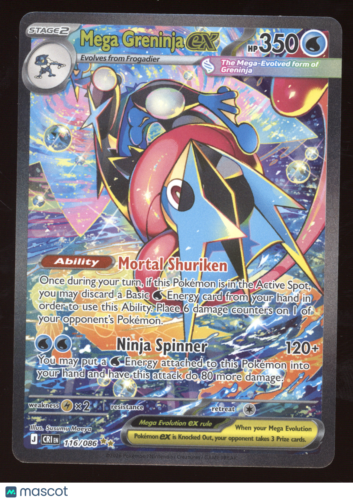 2026 Chaos Rising Mega Greninja ex Secret Rare #116/086