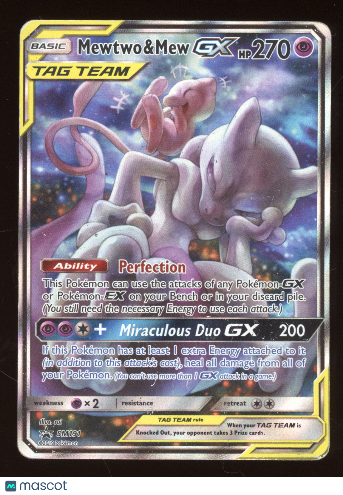 2019 Sun & Moon Mewtwo & Mew GX Black Star Promo #SM191