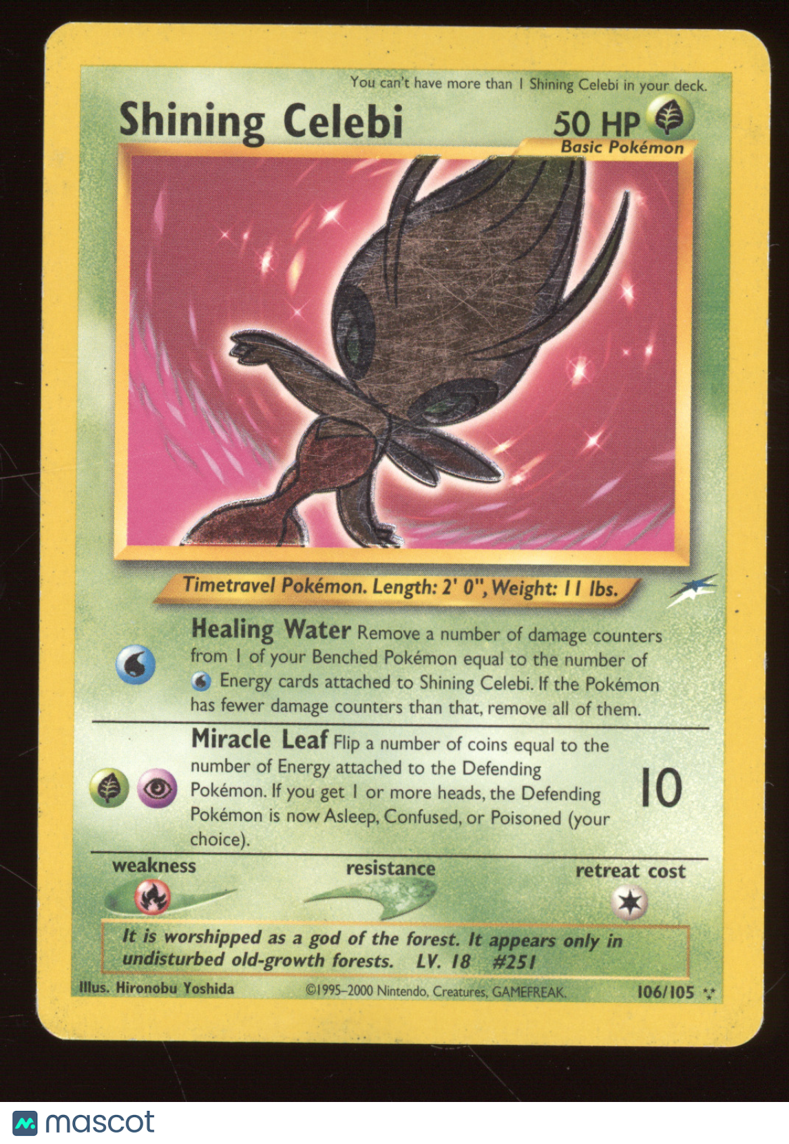 2002 Neo Destiny Shining Celebi Holo Secret Rare #106/105