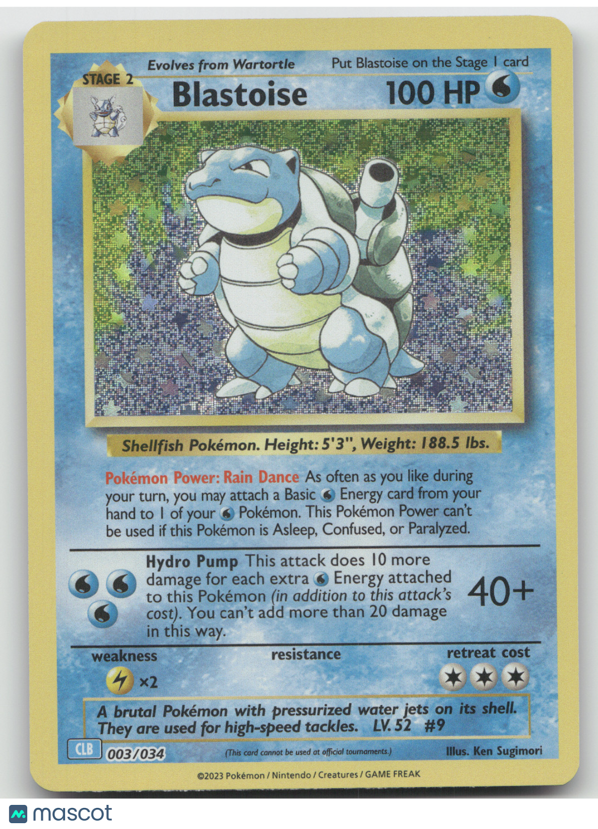 2023 Pokémon Trading Card Game Classic Blastoise #3/34