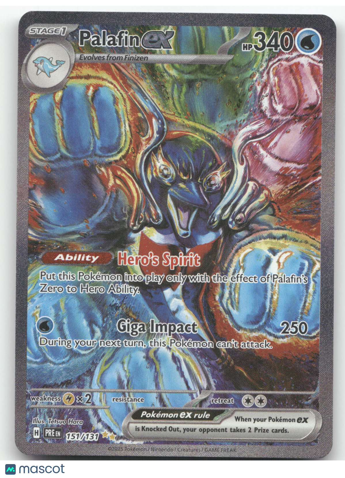 2025 Prismatic Evolutions Palafin ex Secret Rare #151/131
