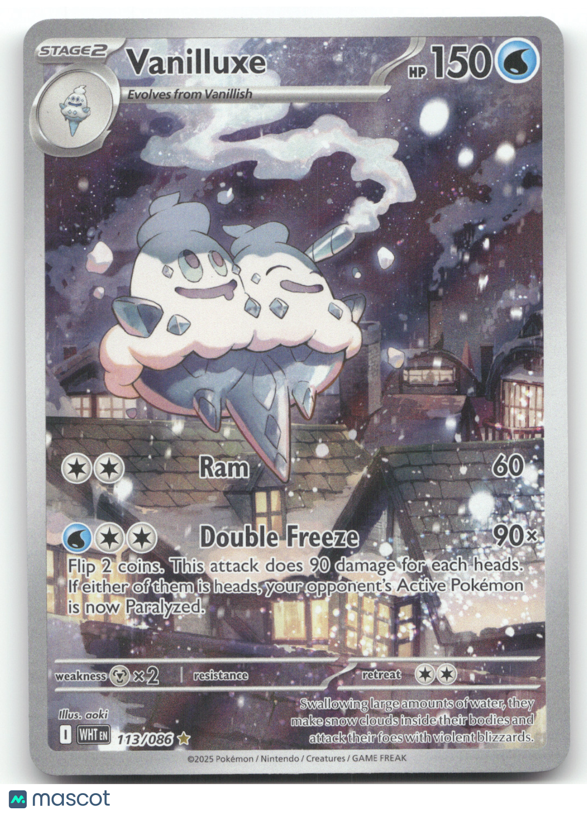 2025 White Flare Vanilluxe Secret Rare #113/086