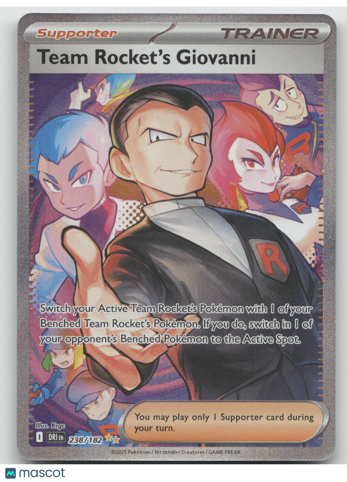 2025 Destined Rivals Team Rocket's Giovanni Secret Rare #238/182