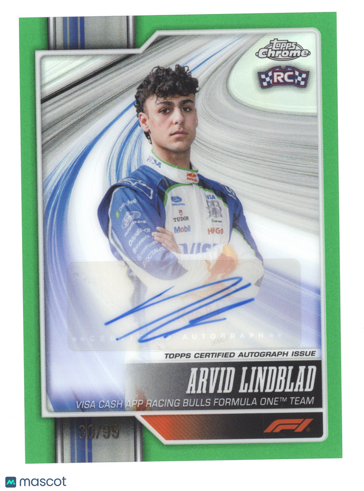 2026 Topps Chrome Formula 1 Autograph Arvid Lindblad #CAC-AL Green 30 ...