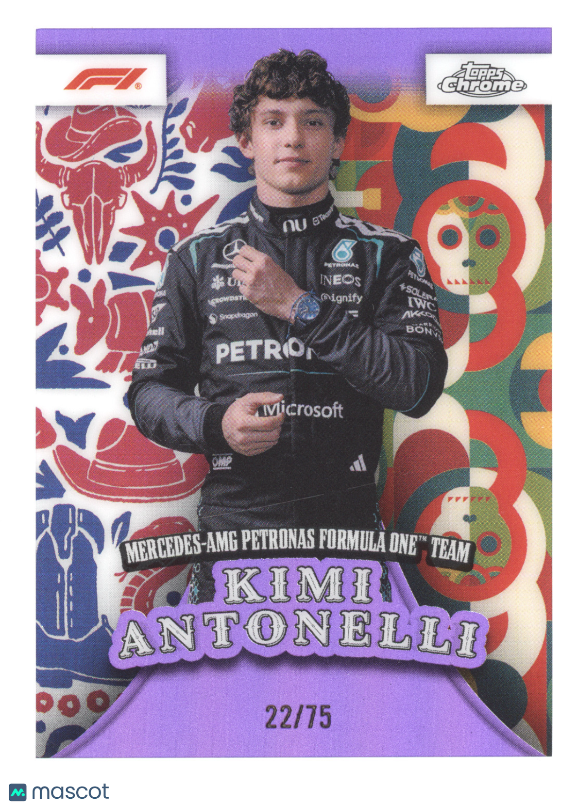 2026 Topps Chrome Formula 1 Austin to Mexico City Kimi Antonelli #4 Purple 22/75