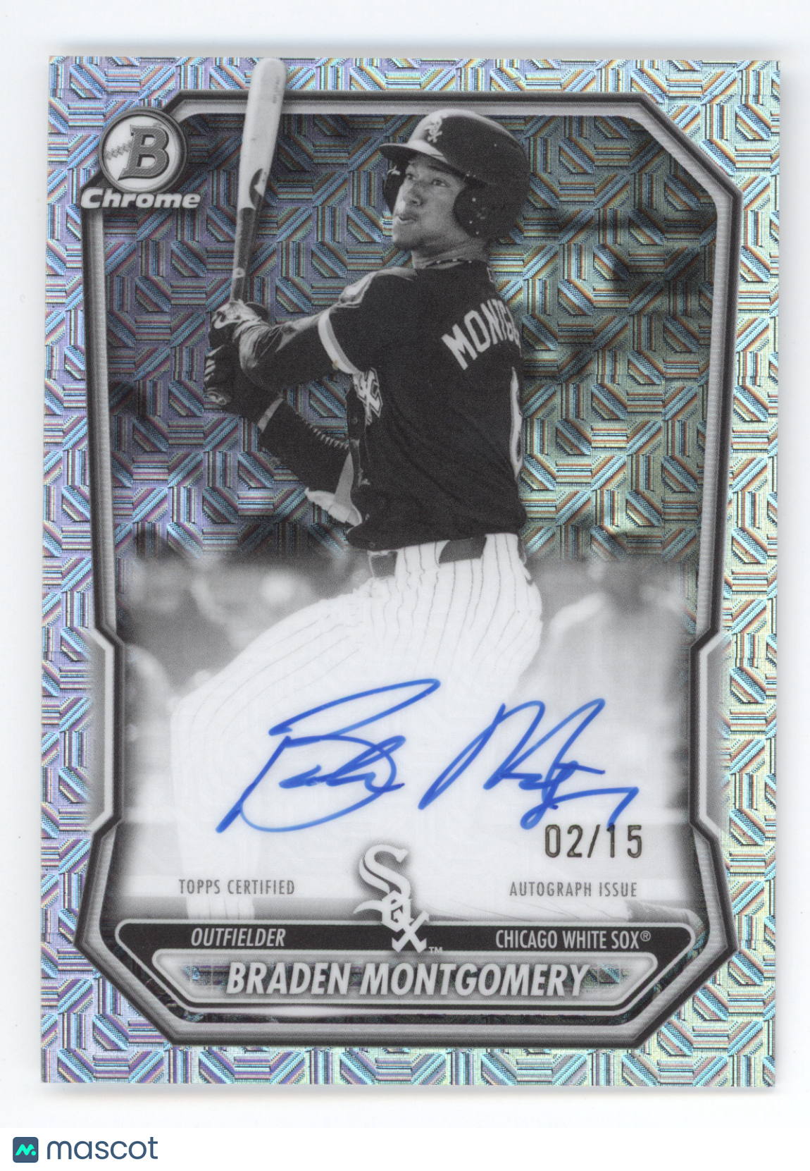 2026 Bowman Chrome Prospect Auto Braden Montgomery #BM Black White Mojo 02/15