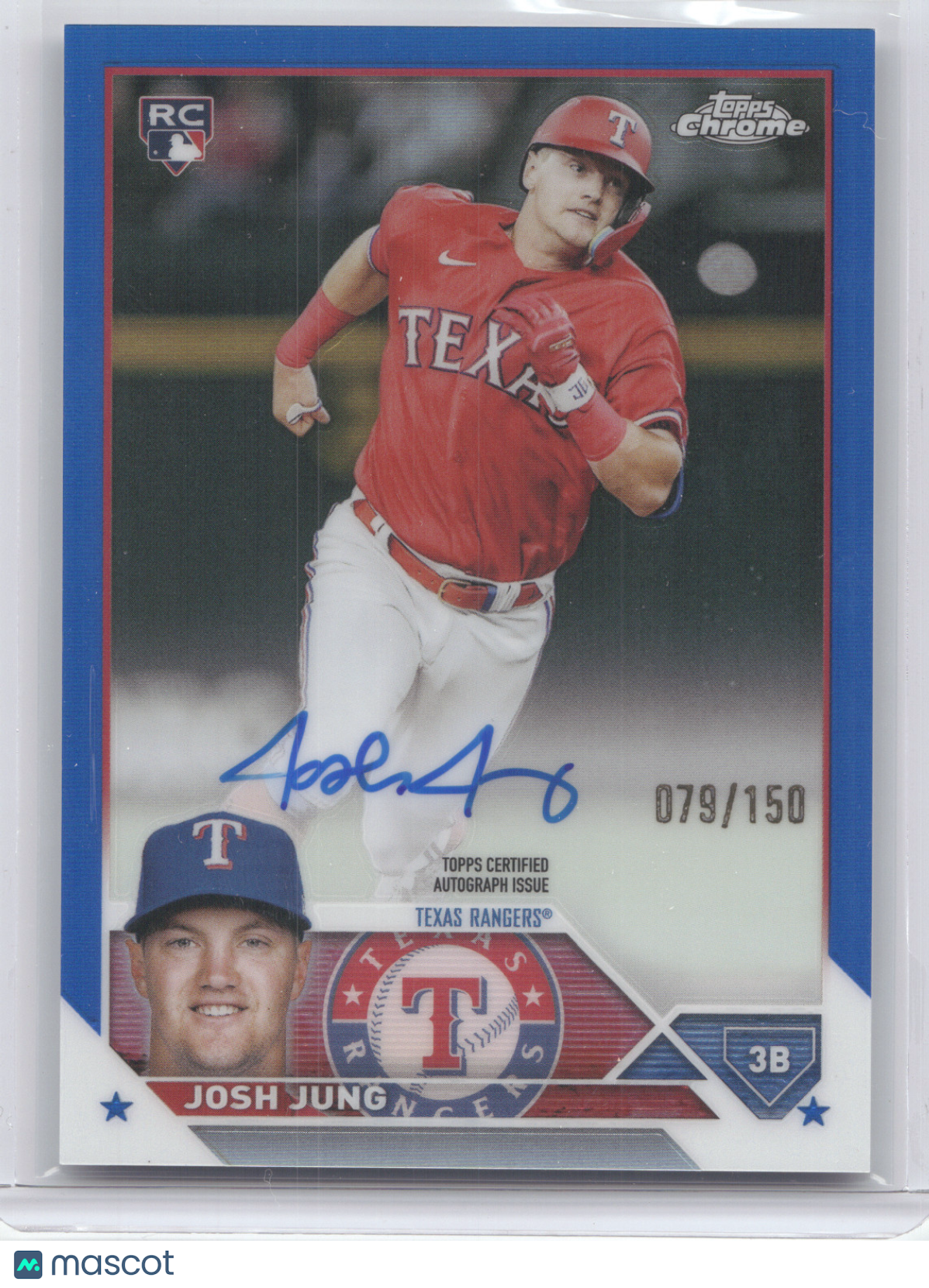 2023 Topps Chrome Rookie Autograph Josh Jung #RA-JJ Blue 079/150 RC