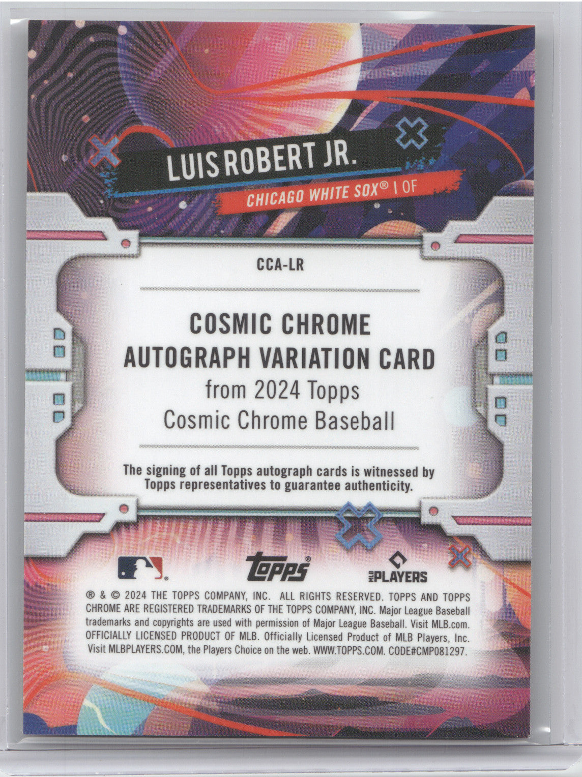 2024 Topps Cosmic Chrome Autograph Luis Robert Jr. #LR Gold Interstellar 10/50
