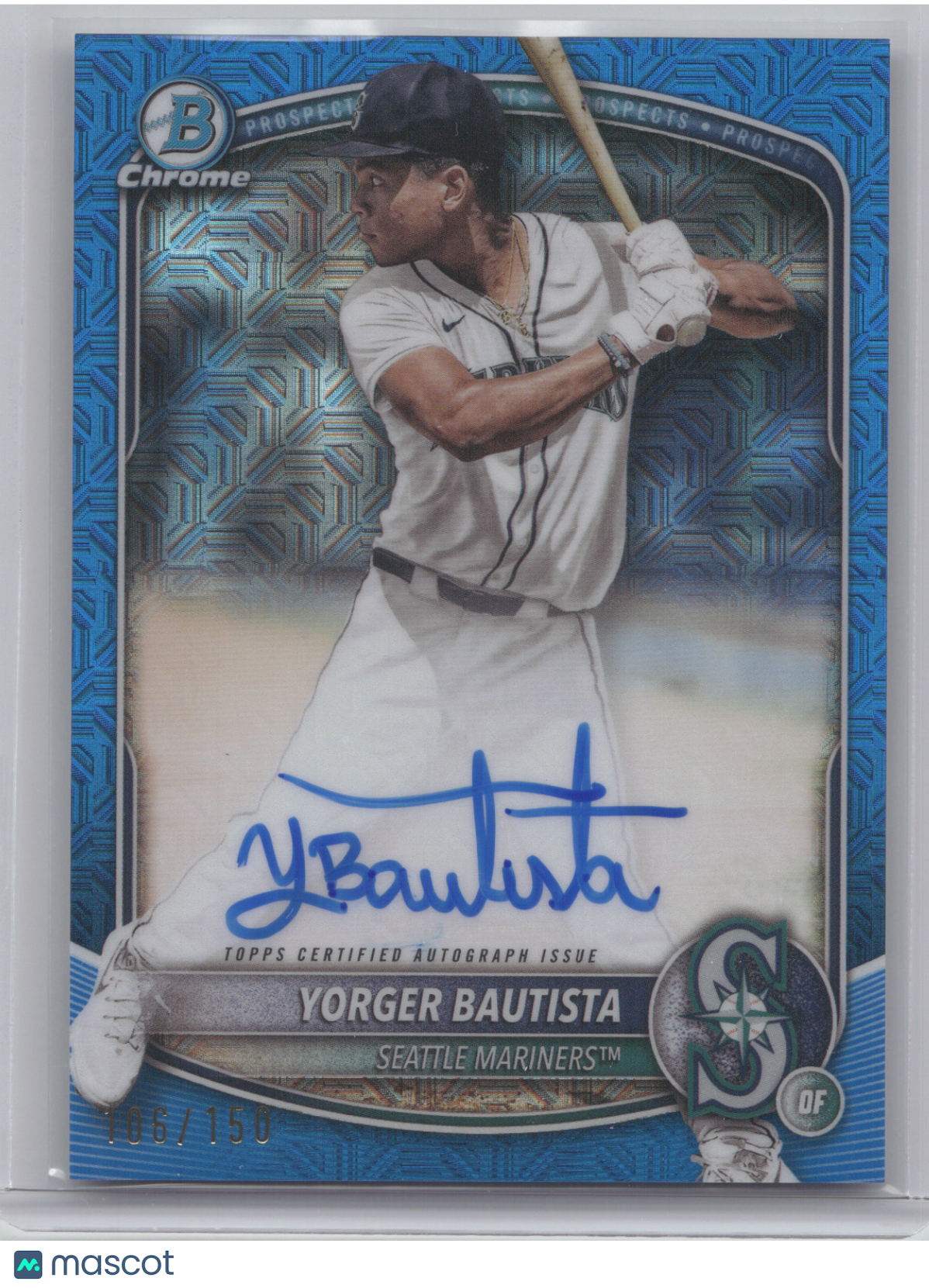 2025 Bowman Chrome Mega Box Autograph Yorger Bautista #BMA-YB Blue Mojo 106/150
