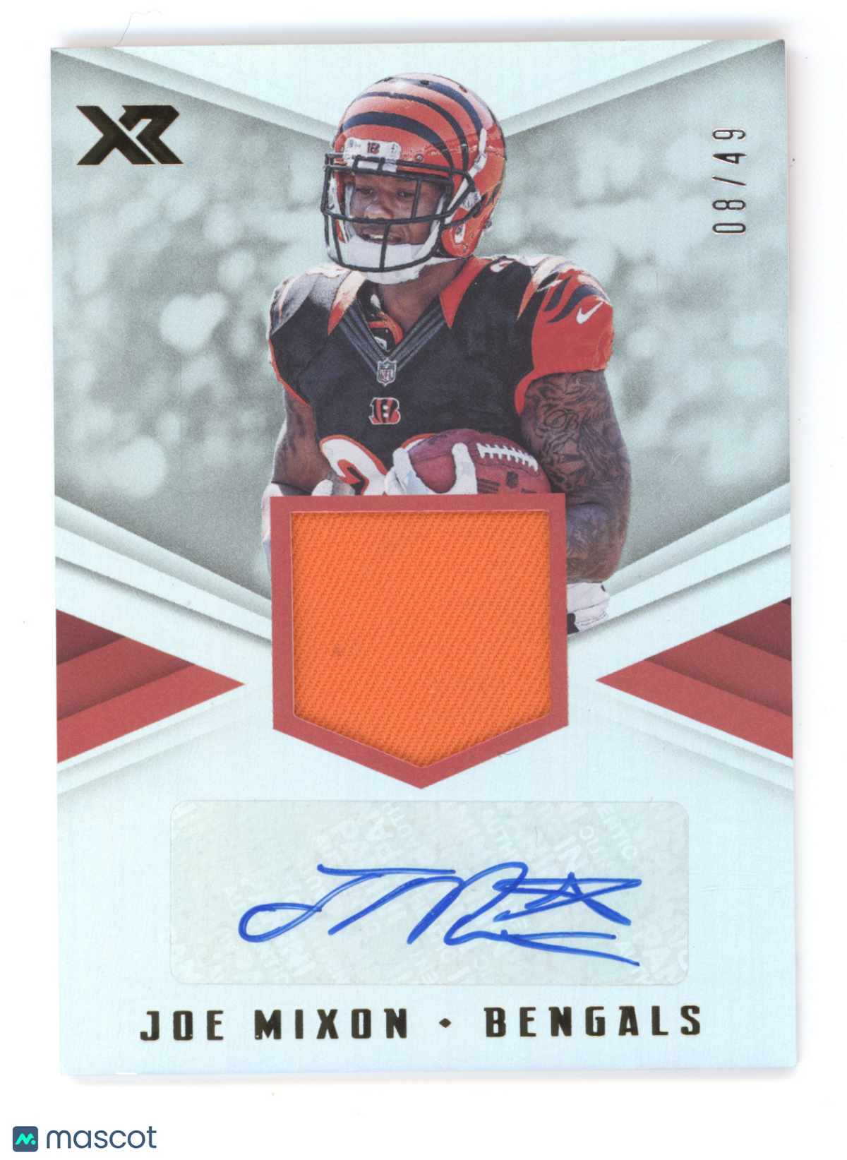 2017 Panini XR Joe Mixon #RSA-JMX Patch Autograph 08/49 Memorabilia