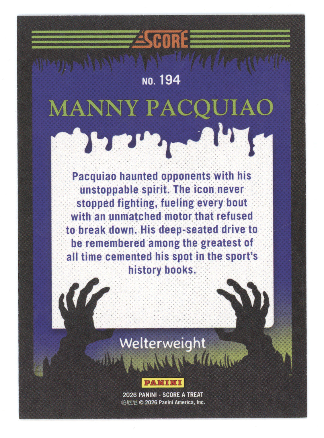 2026 Panini Score A Treat Manny Pacquiao #194 Candy 080/125