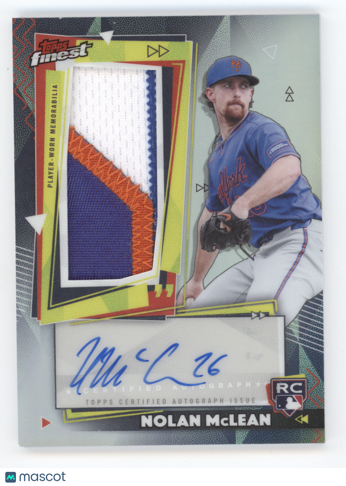 2026 Topps Finest Rookie Autograph Relic Nolan McLean #RPA-NM RC Memorabilia