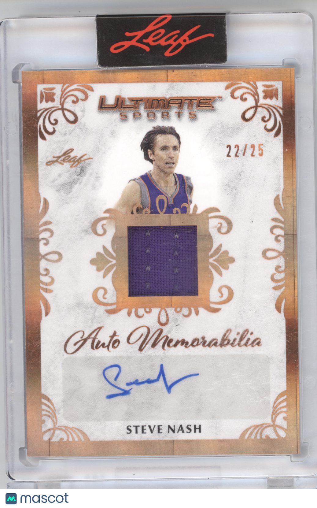 2024 Leaf Ultimate Sports Auto Memorabilia Steve Nash #AM-SN1 Copper 22/25