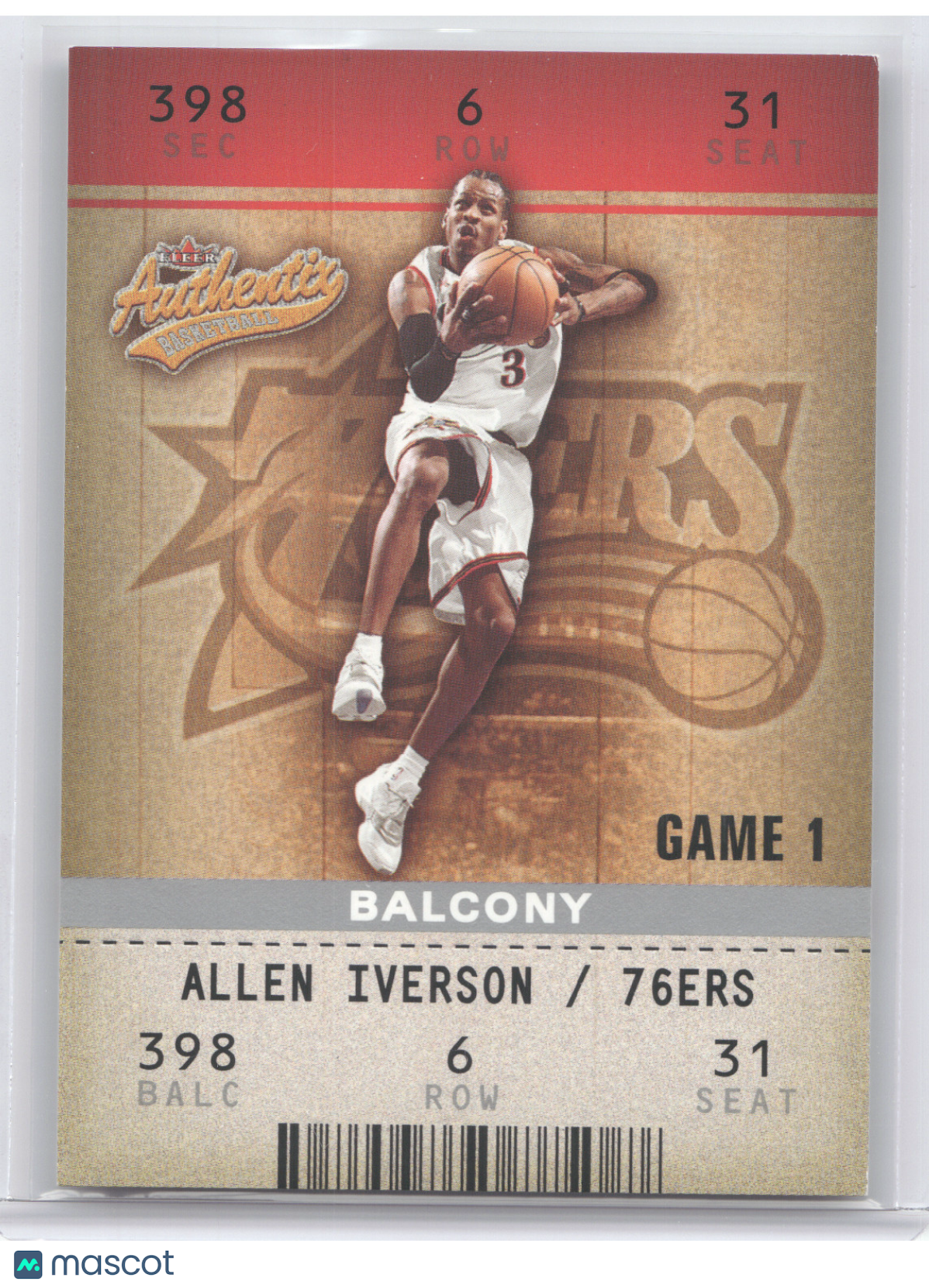 2002 Fleer Authentix Allen Iverson #56 Balcony 241/250
