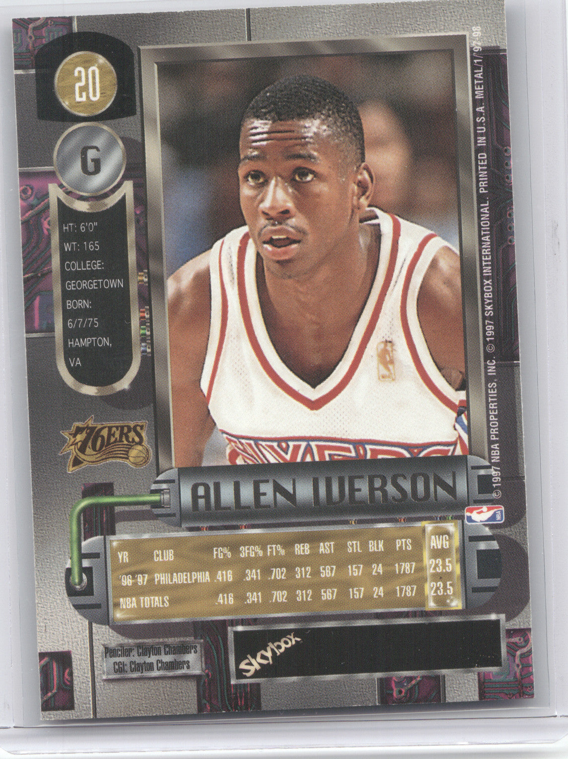 1997 SkyBox Metal Universe Allen Iverson #20