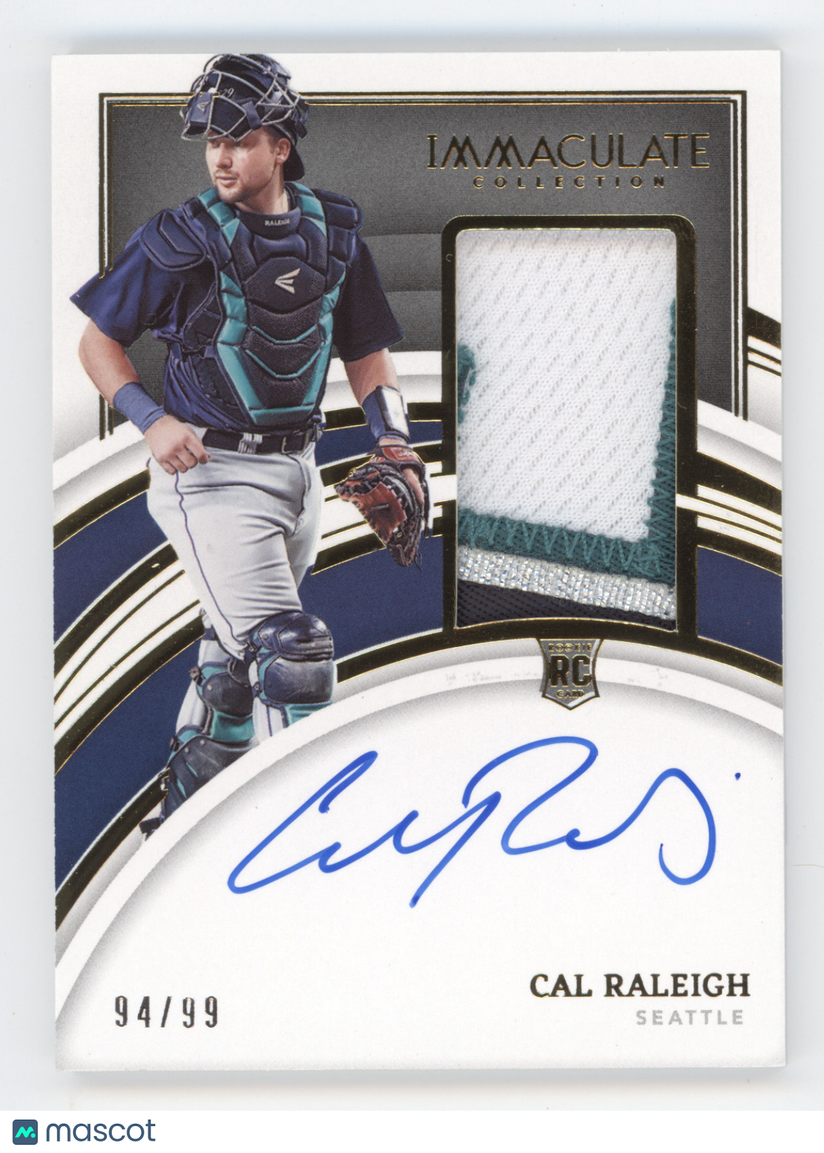 2022 Panini Immaculate Collection Cal Raleigh #108 Patch Autograph RC 94/99