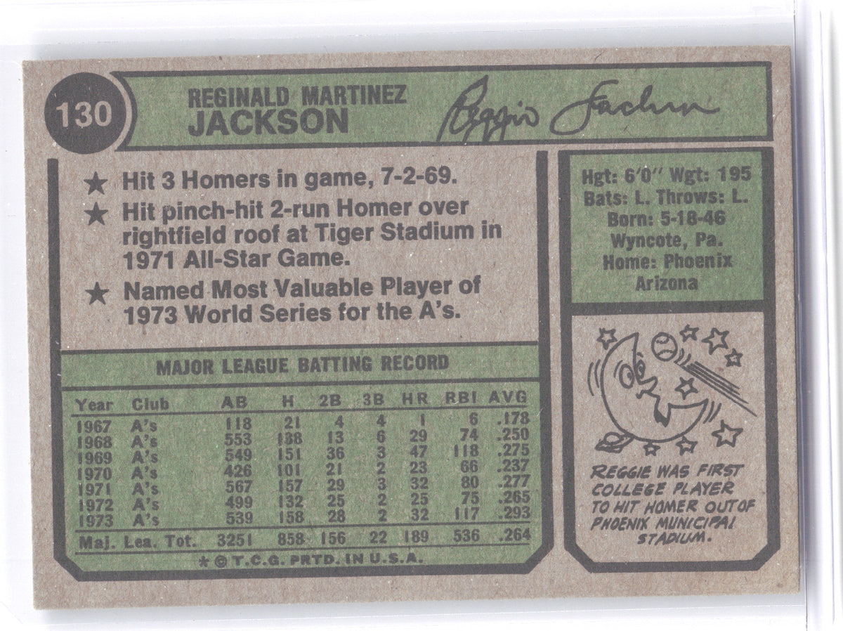 1974 Topps Reggie Jackson #130