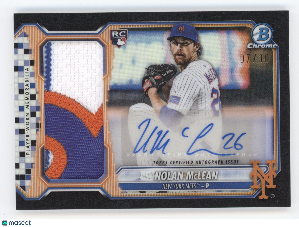 2026 Bowman Chrome Jumbo Autograph Relic Nolan McLean #JCAR-NM Black 07/10 RC