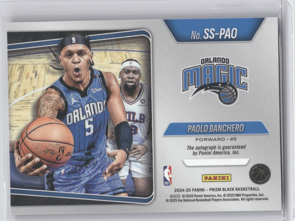 2024 Panini Prizm Black Sensational Signatures Paolo Banchero #SS-PAO
