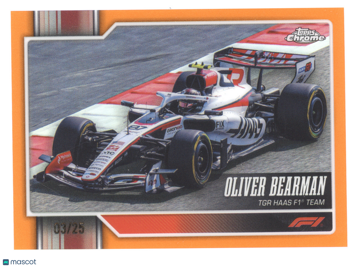 2026 Topps Chrome Formula 1 Oliver Bearman #103 Orange 03/25