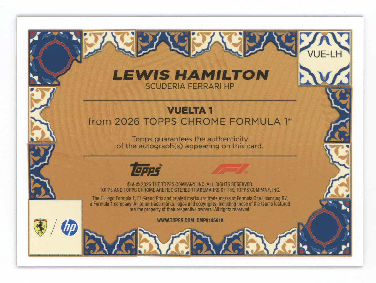 2026 Topps Chrome Formula 1 Vuelta 1 Autograph Lewis Hamilton #VUE-LH Gold 31/50