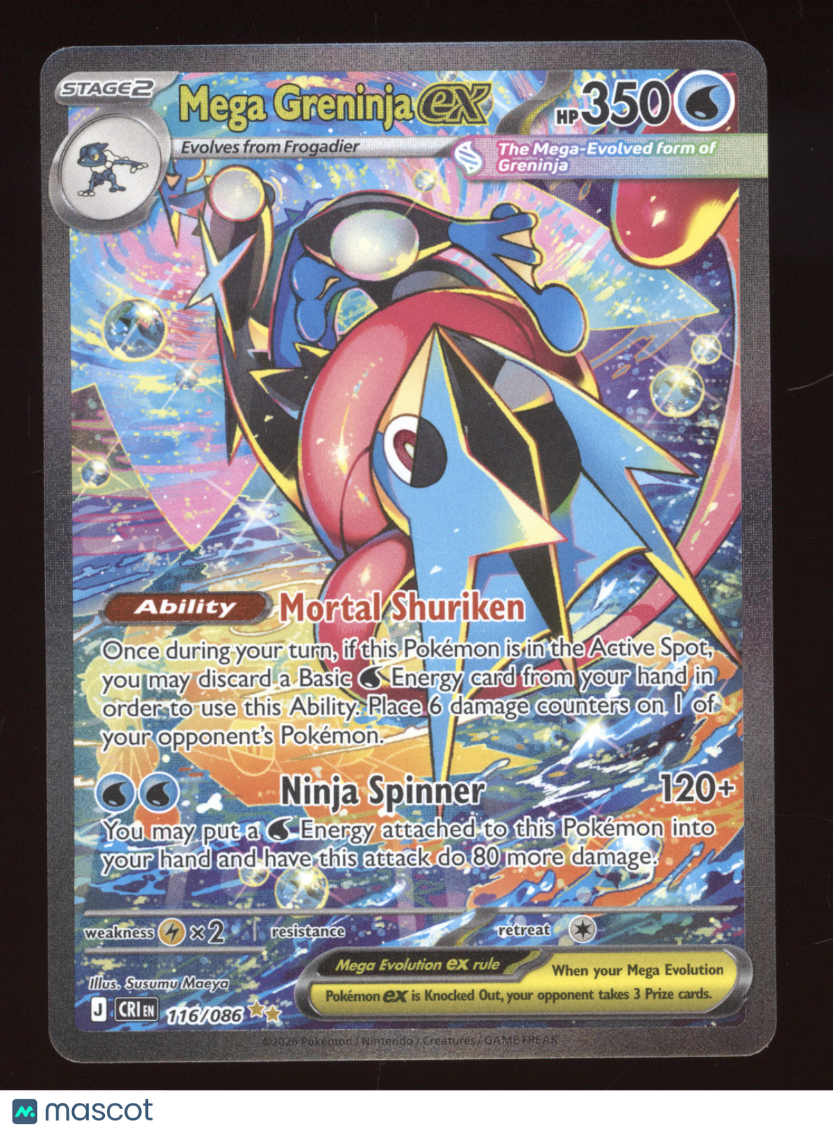 2026 Chaos Rising Mega Greninja ex Secret Rare #116/086