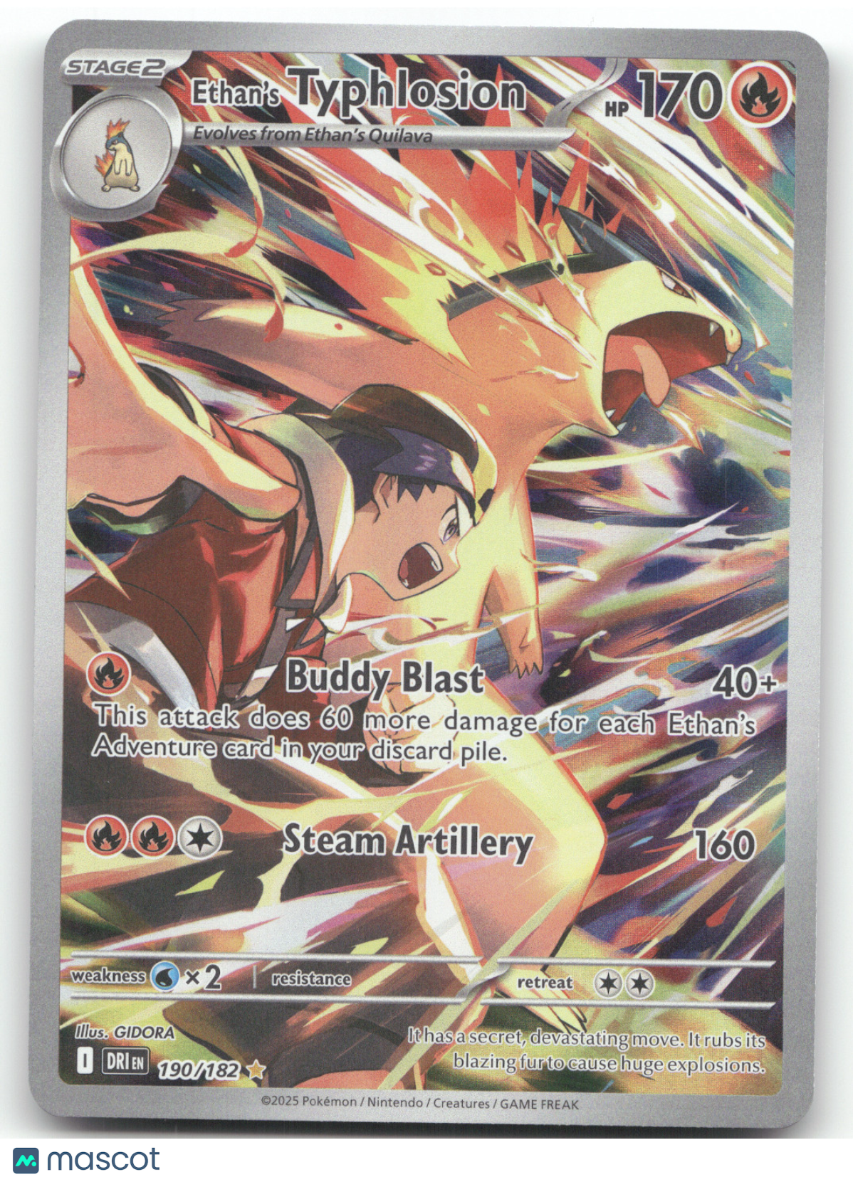 2025 Destined Rivals Ethan's Typhlosion Secret Rare #190/182