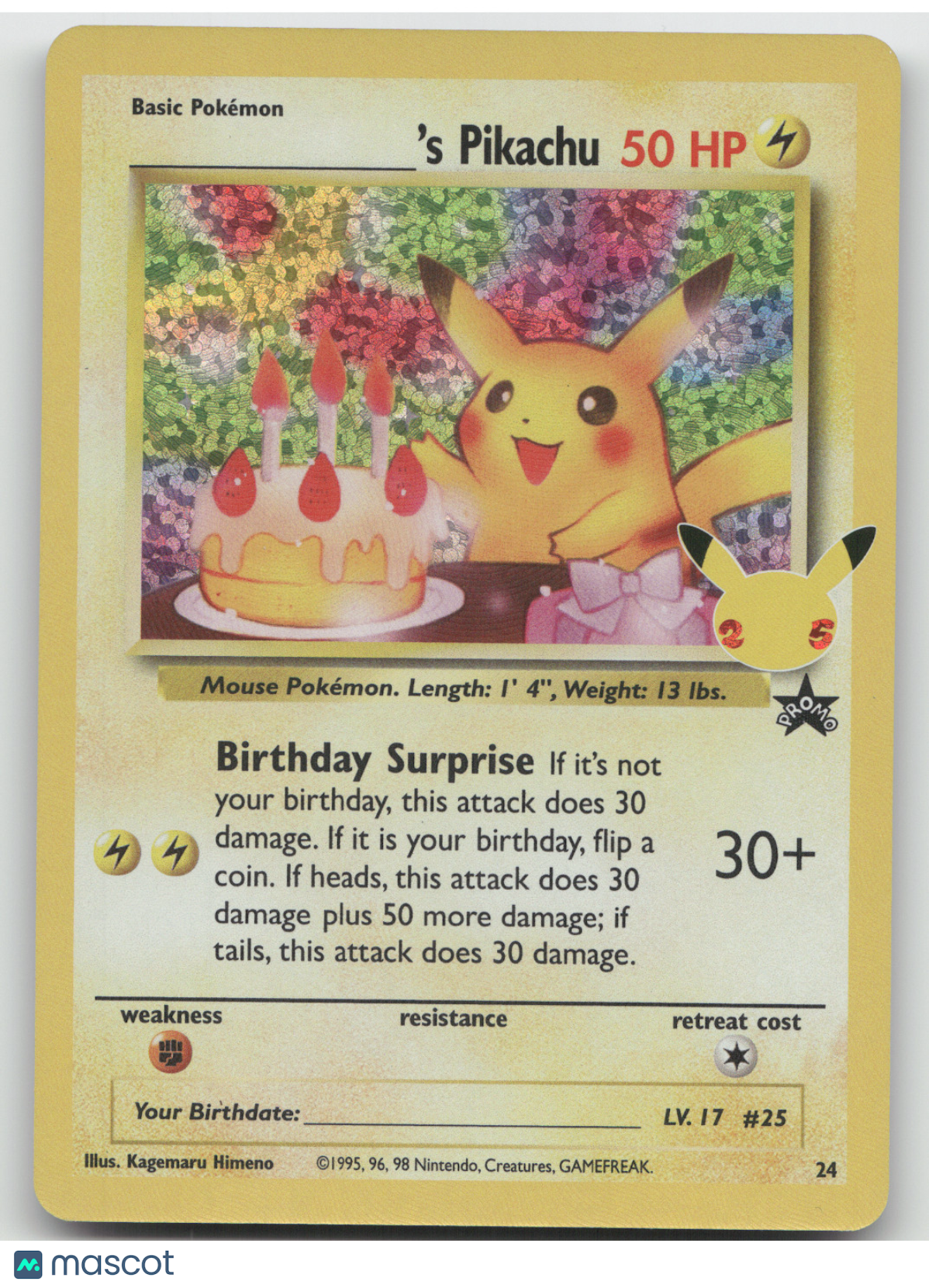 2021 Celebrations _'s Pikachu Black Star Promo #24