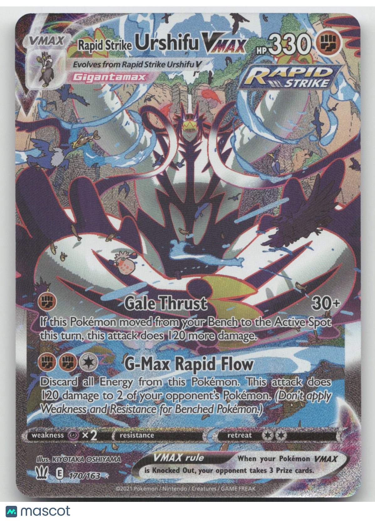 2021 Battle Styles Rapid Strike Urshifu VMAX Secret Rare #170/163