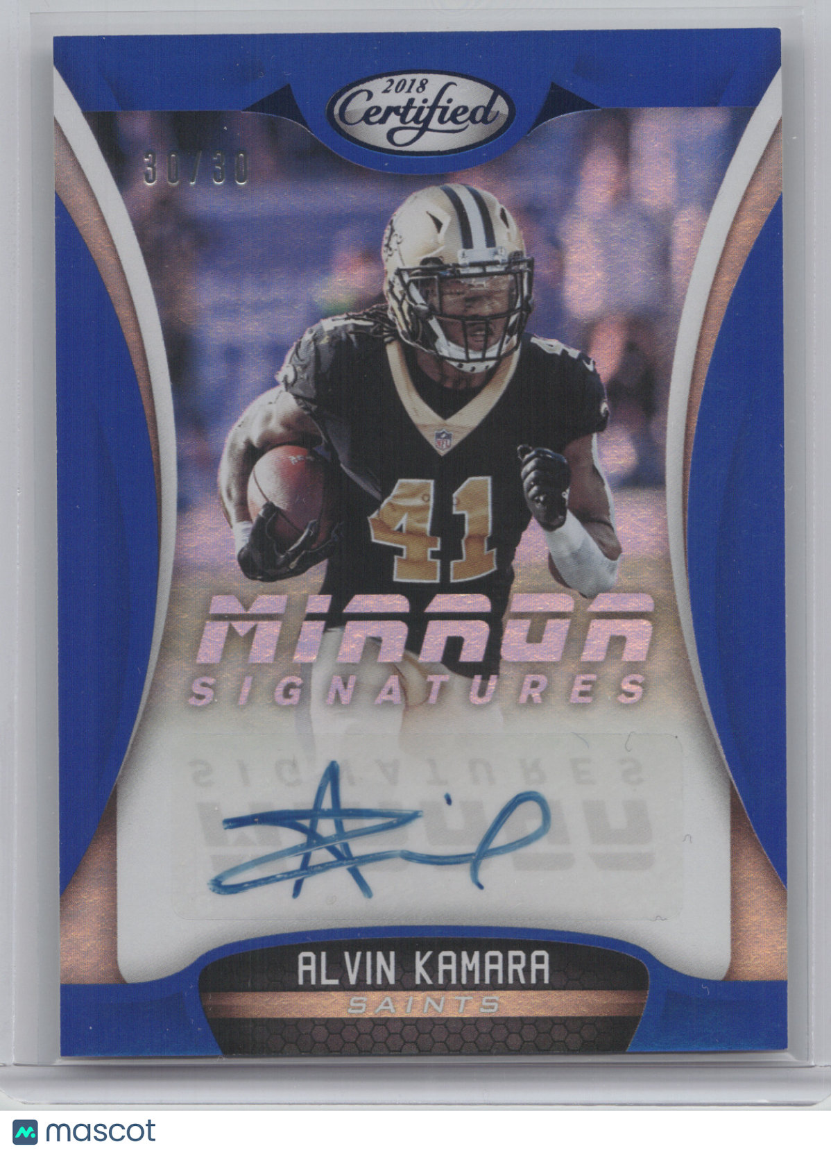 2018 Panini Certified Alvin Kamara #MS-AK Mirror Signatures Blue 30/30