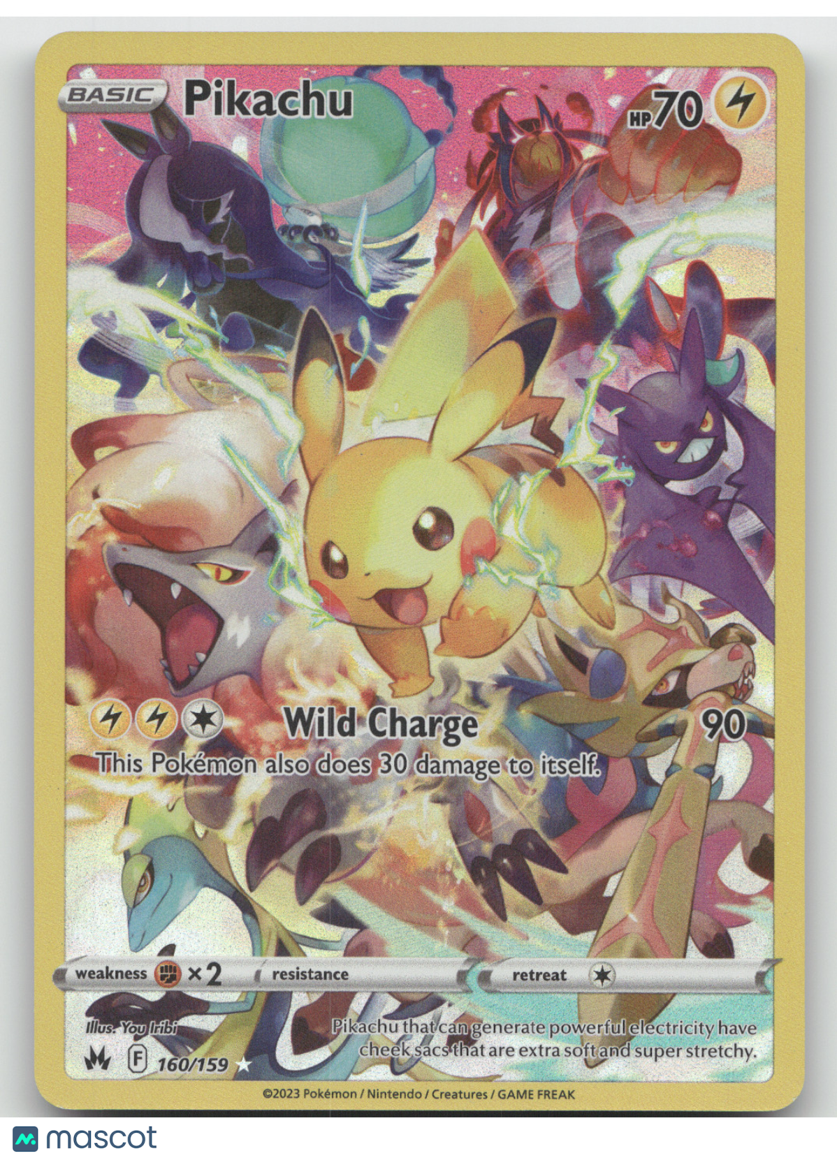 2023 Crown Zenith Pikachu Secret Rare #160/159