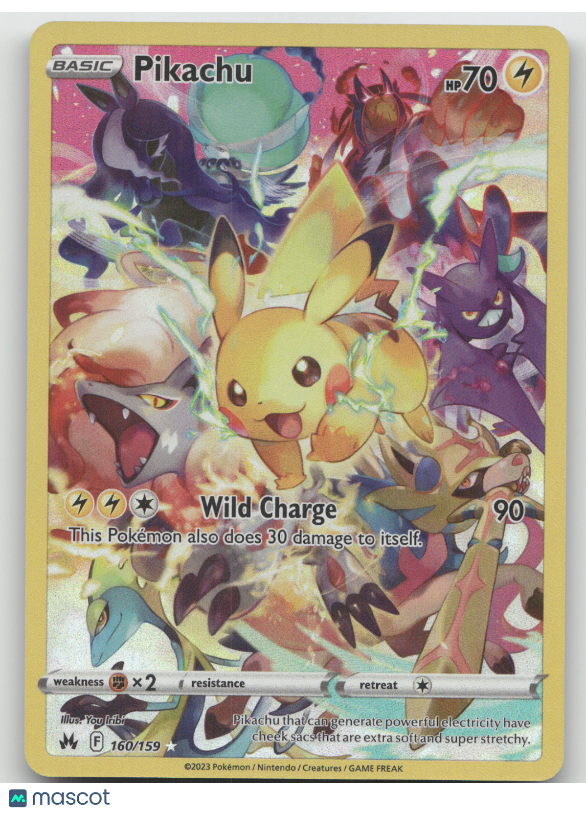 2023 Crown Zenith Pikachu Secret Rare #160/159