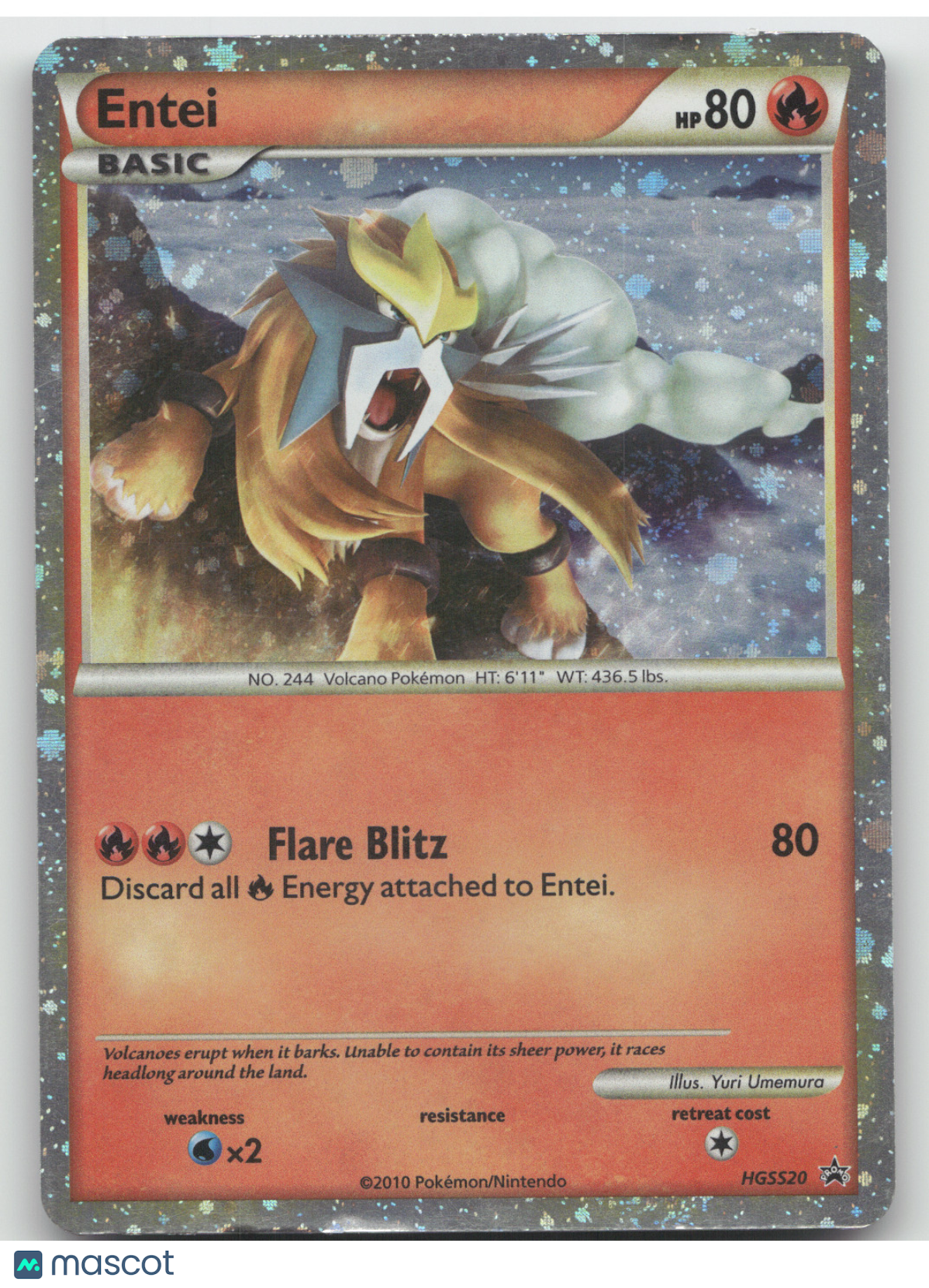 2014 HeartGold & SoulSilver Entei Black Star Promo #HGSS20
