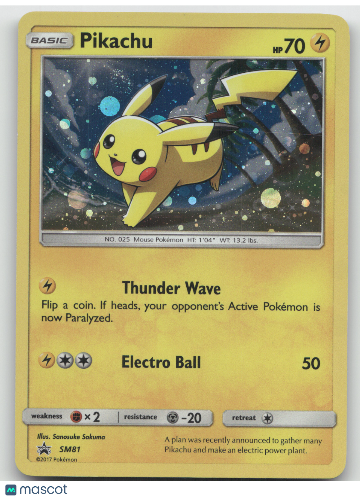 2017 Sun & Moon Pikachu Black Star Promo #SM81