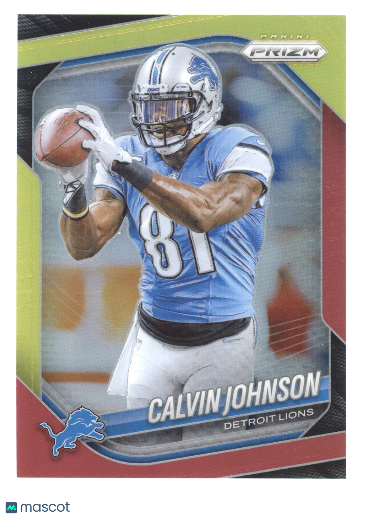 2025 Panini Prizm Football Calvin Johnson #111 Red Yellow 07/44