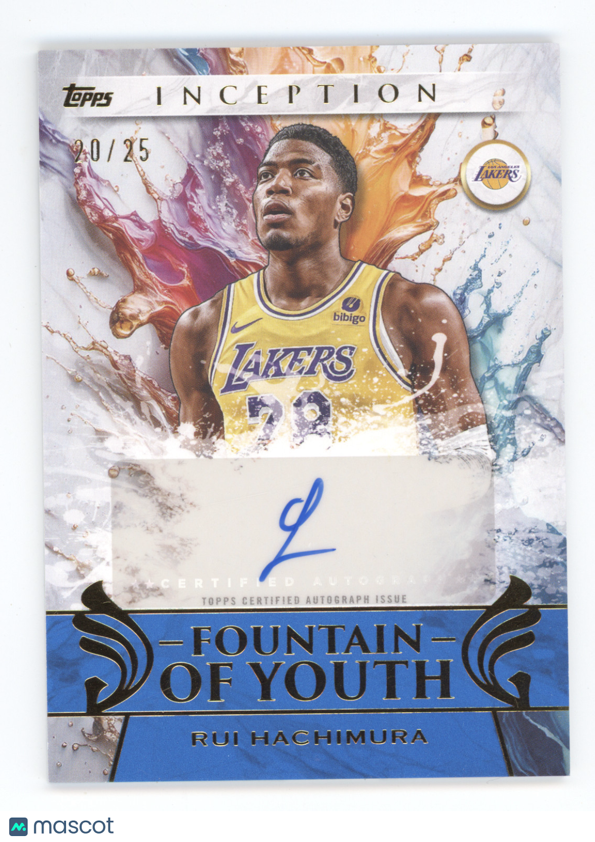 2025 Topps Inception Fountain of Youth Signature Rui Hachimura #FY-RH Blue 20/25