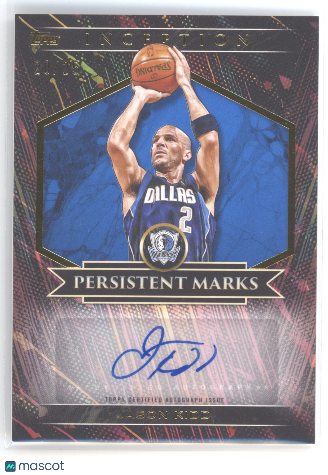 2025 Topps Inception Persistent Marks Jason Kidd #PM-JK Blue 20/25