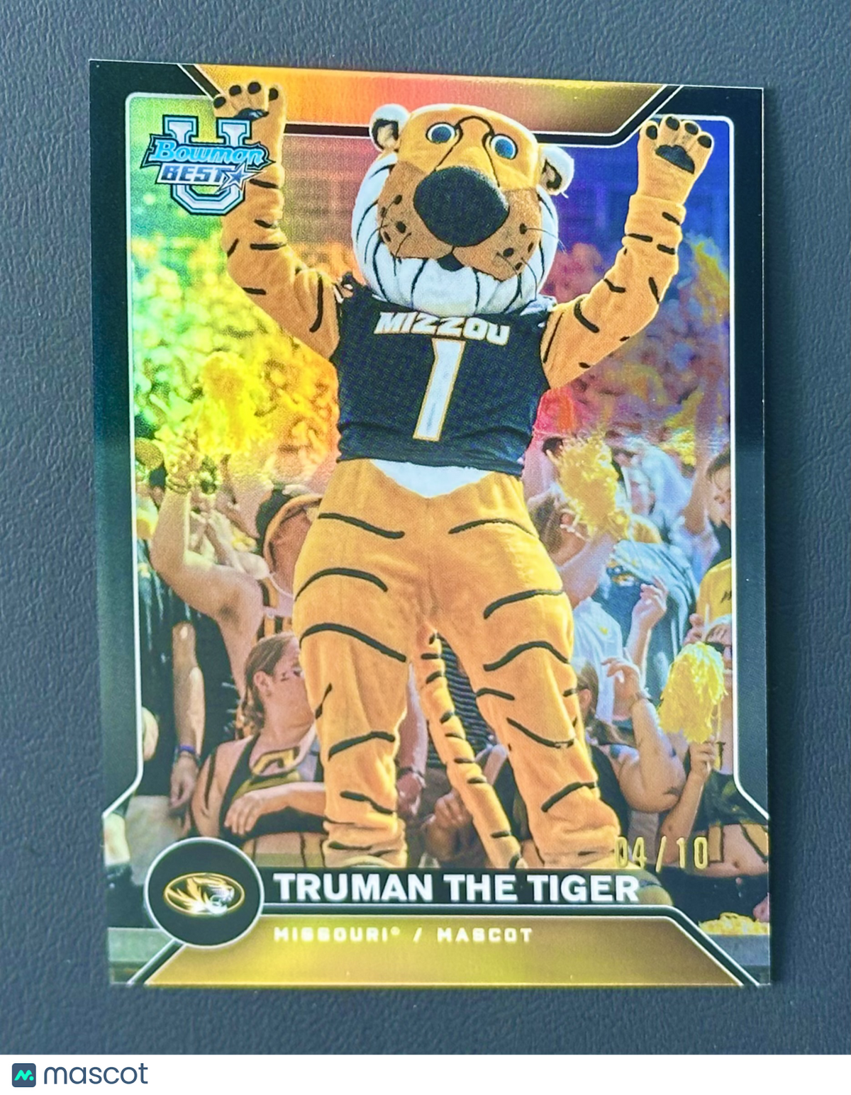 2026 Bowman U Best Truman The Tiger Missouri Black Refractor /10