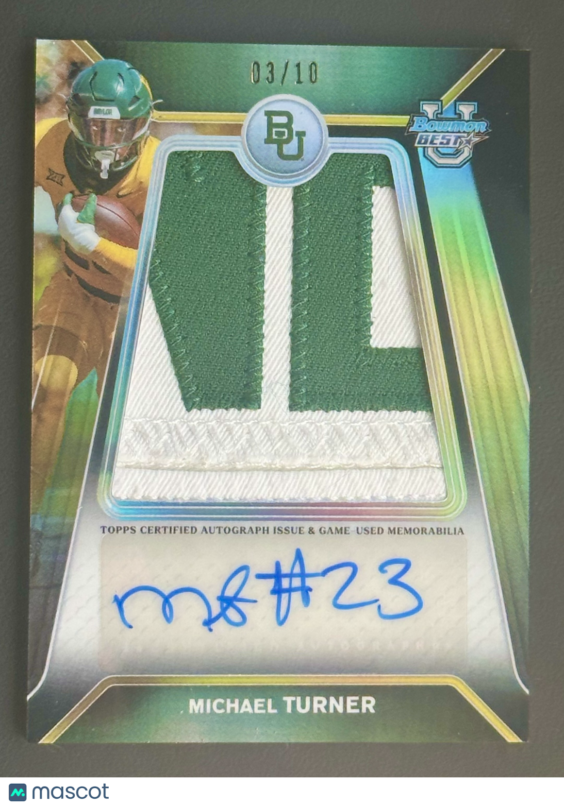 2026 Bowman U  Best Michael Turner Black Refractor Game Worn Patch auto /10