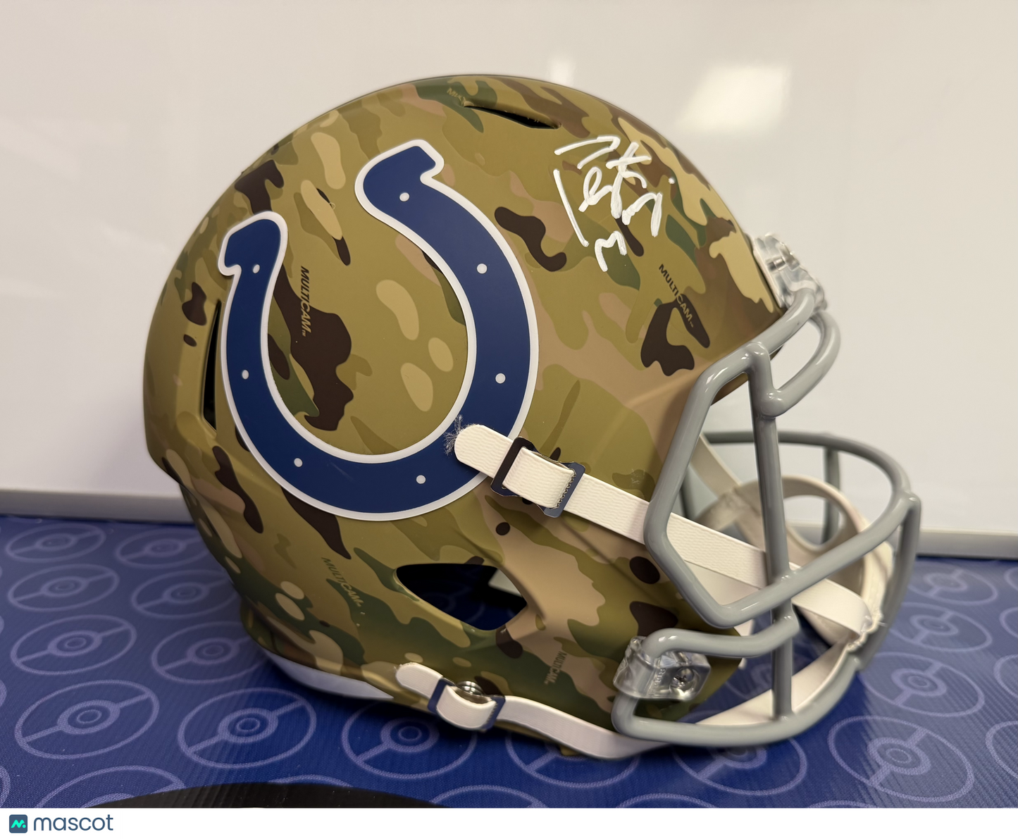 Peyton Manning Indianapolis Colts Signed Riddell Camo Alternate Helmet