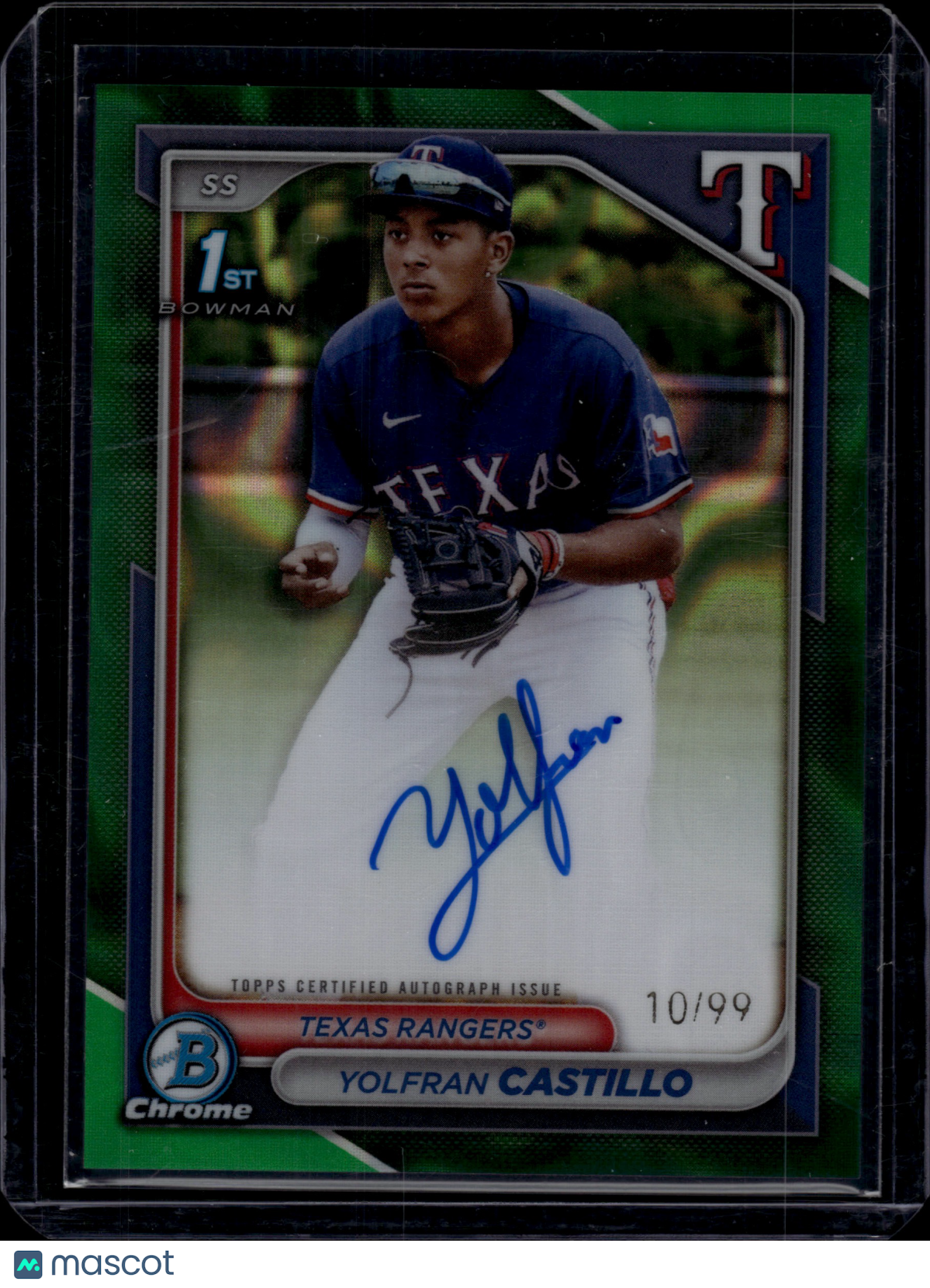 2024 Bowman Chrome Yolfran Castillo #CPA-YC Green RayWave 10/99