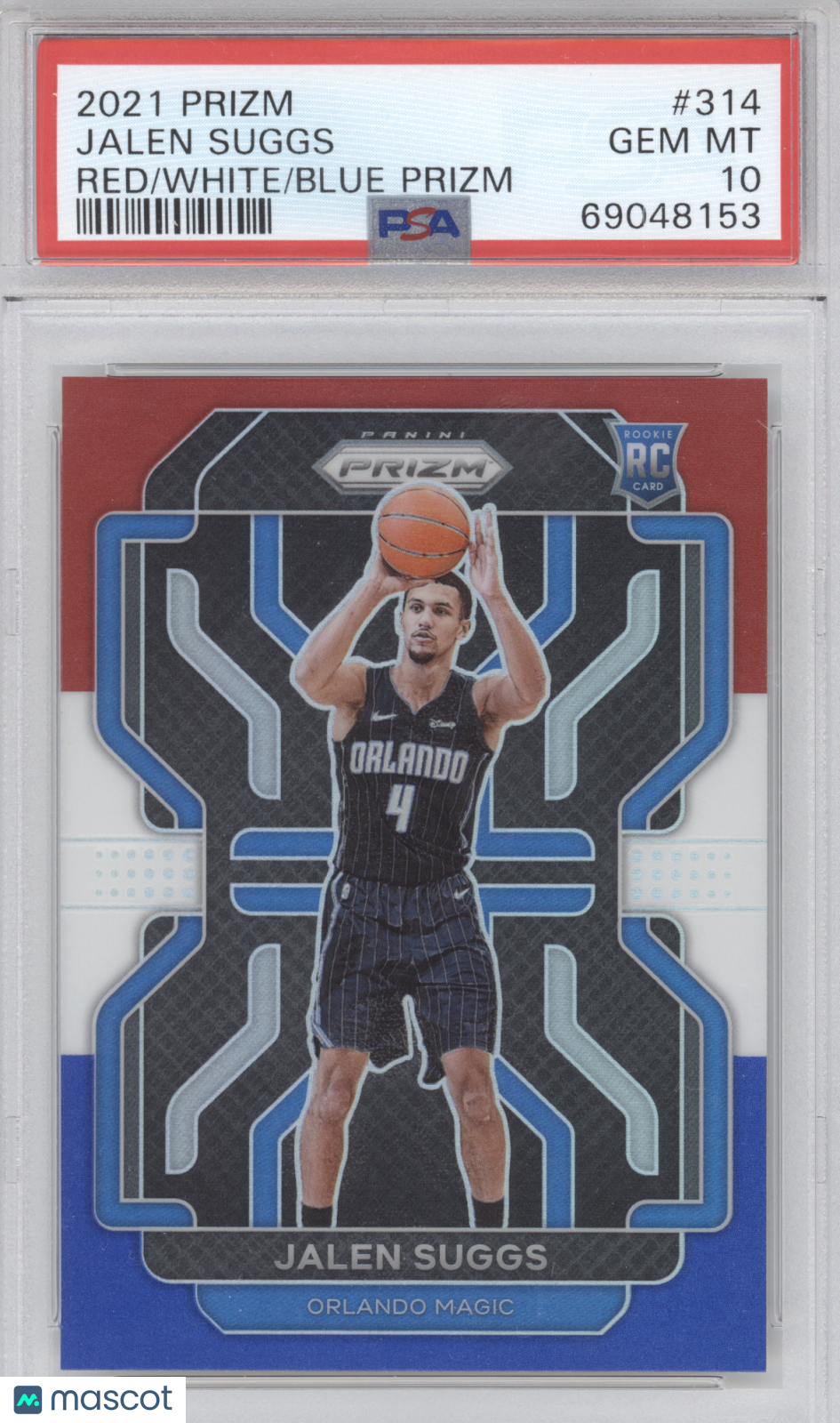 2021 Panini Prizm Jalen Suggs #314 Red White Blue PSA 10