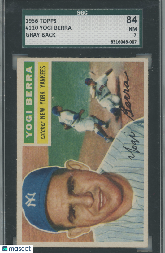 1956 Topps Yogi Berra #110 Gray Back SGC 7