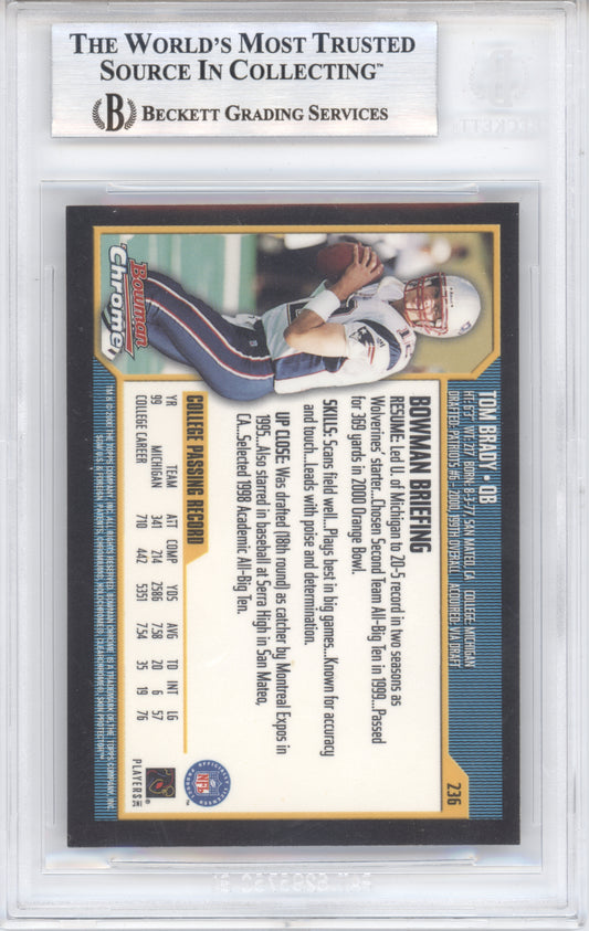 2000 Bowman Chrome Football Tom Brady #236 RC BGS 9