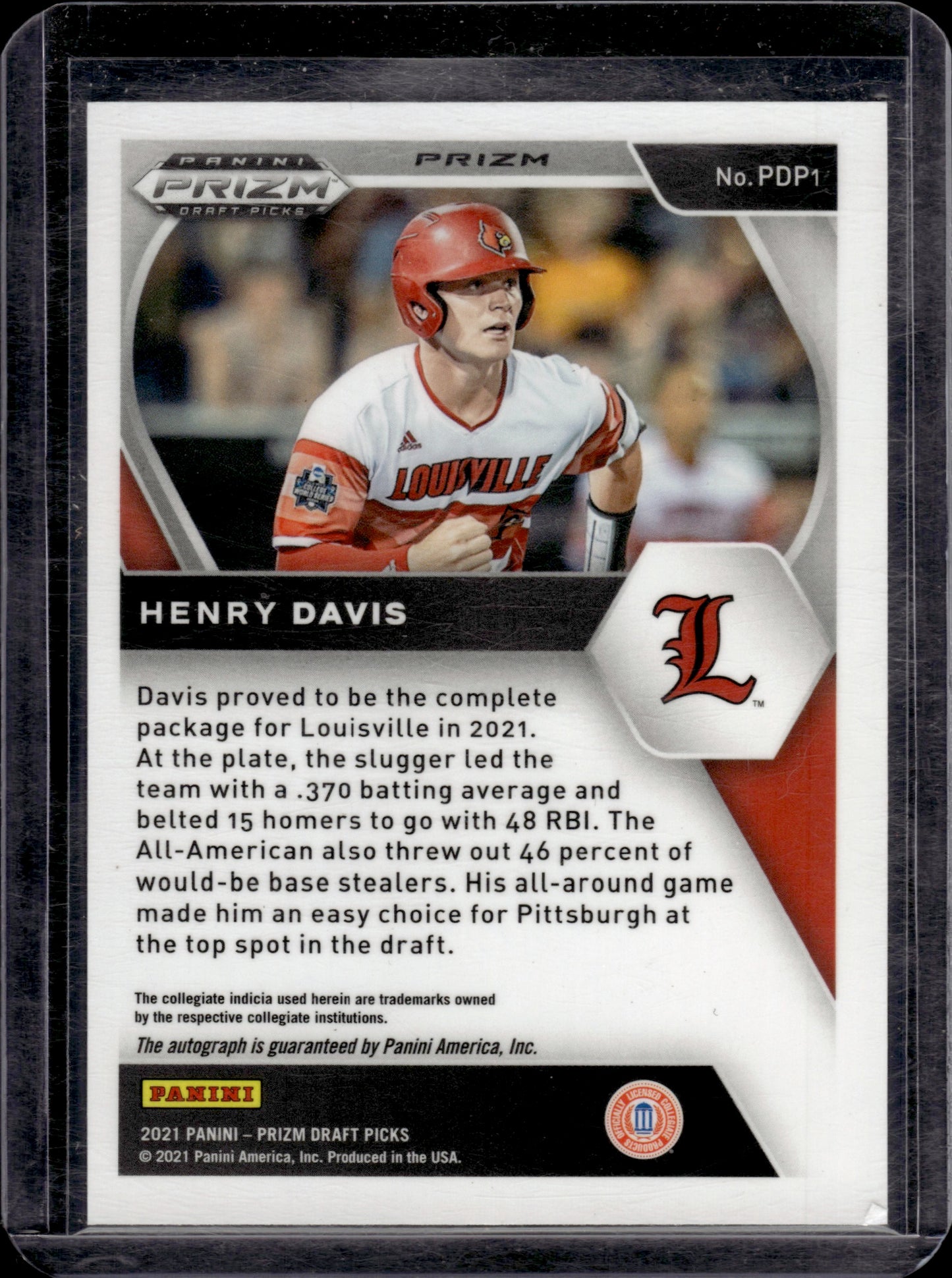 2021 Panini Prizm Draft Picks Henry Davis #PDP1 Red Autograph