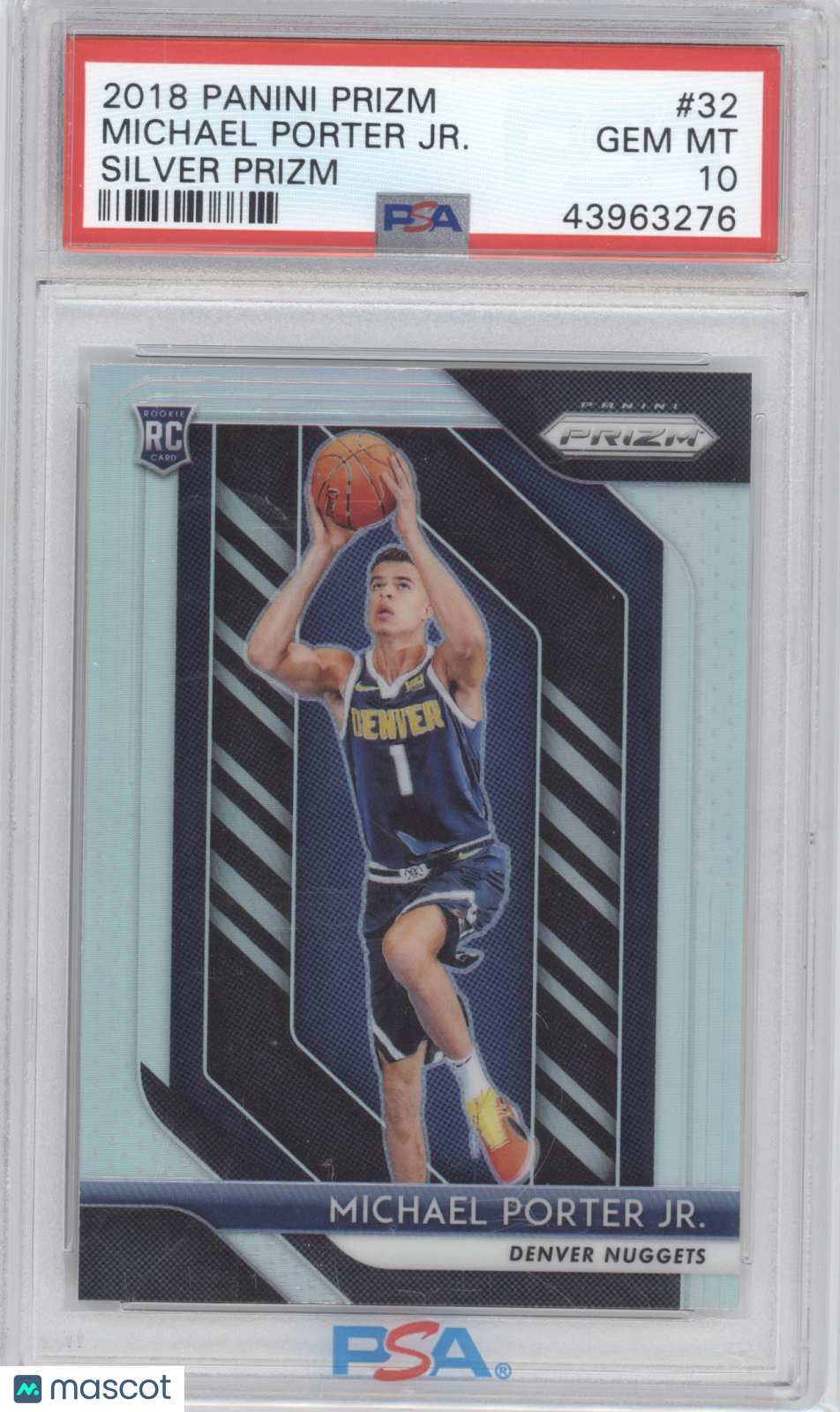 2018 Panini Prizm Michael Porter Jr. #32 Silver RC PSA 10