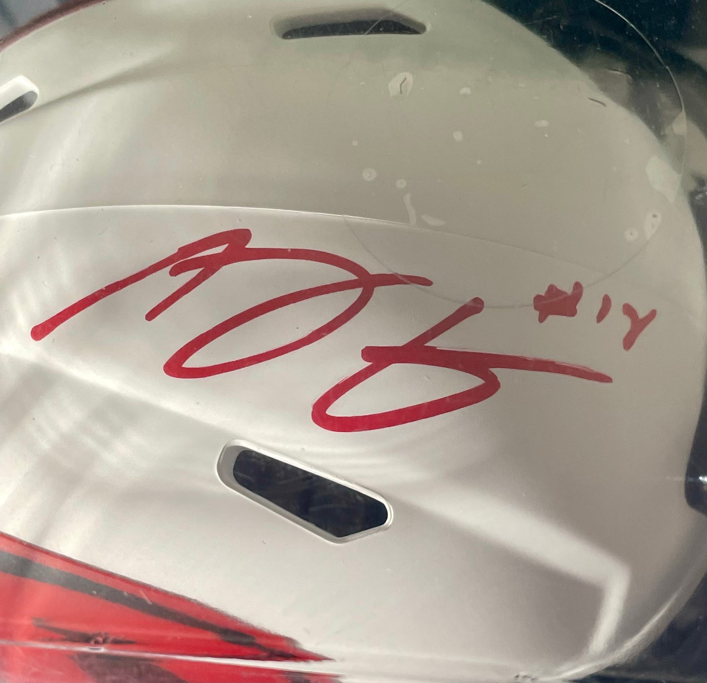 Michael Wilson Arizona Cardinals Autographed Lunar Football Mini Helmet